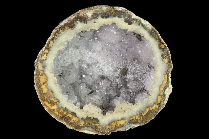 Las Choyas Coconut Geode Half with Quartz & Calcite - Mexico #145863